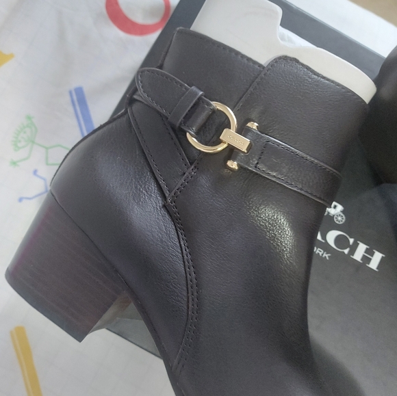 Coach Brown Leather Ankle Boots - Picture 3 of 13